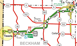 Oklahoma Highway Map 2004 - Texola