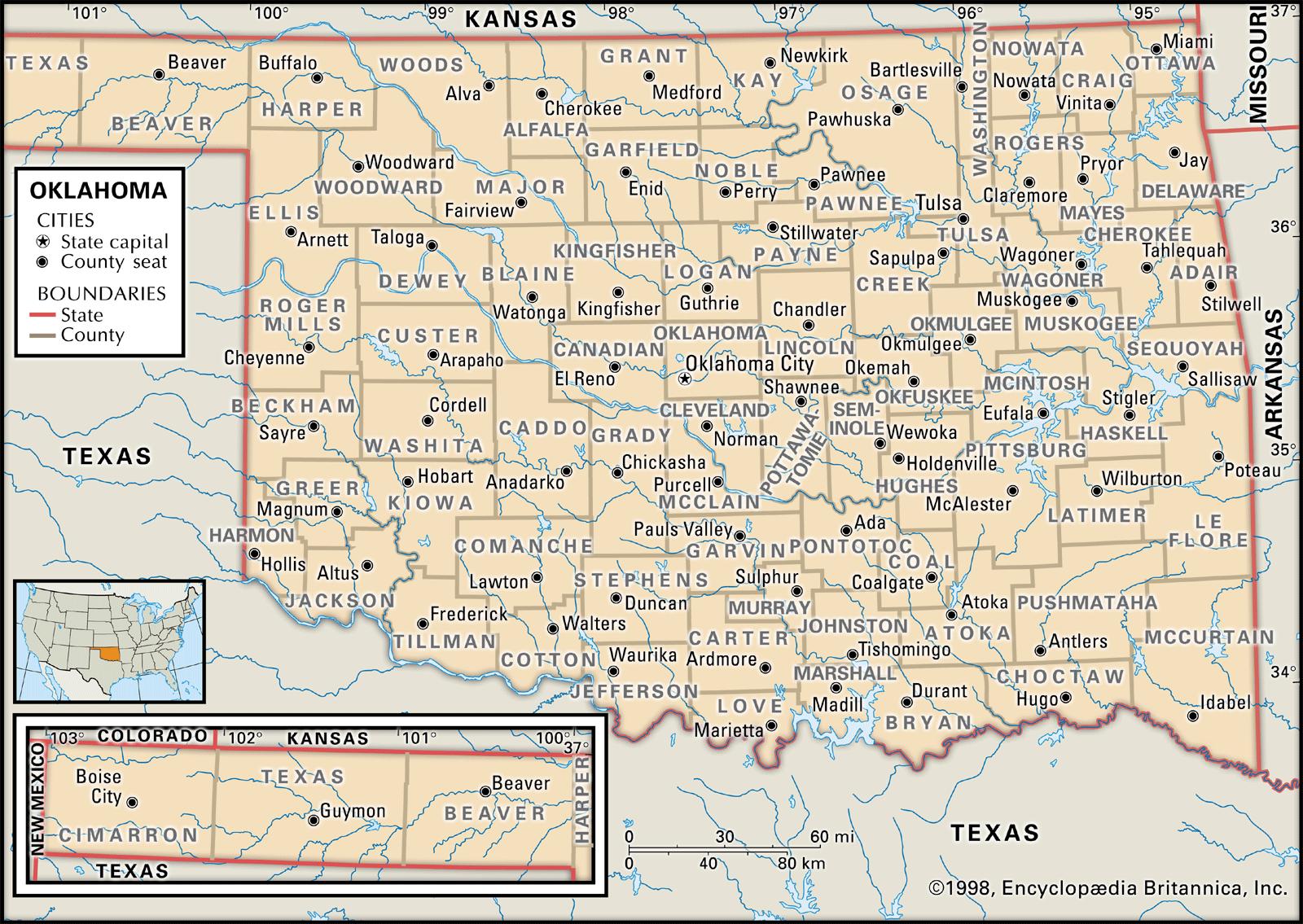 Counties Oklahoma Map Zip Code Map